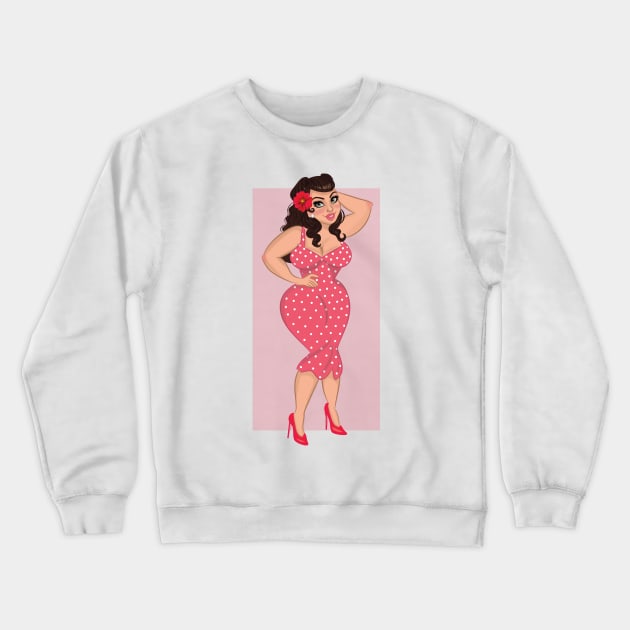 Curvy Pin Up Girl Crewneck Sweatshirt by monicasan